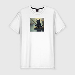 Мужская slim-футболка Ловля рыбов