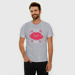 Футболка slim-fit Kiss me, цвет: меланж — фото 2