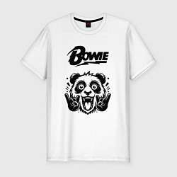 Футболка slim-fit David Bowie - rock panda, цвет: белый