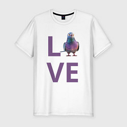 Футболка slim-fit Любовь к голубям, цвет: белый