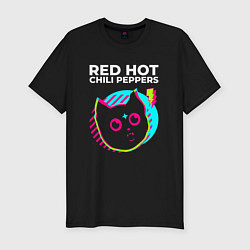 Футболка slim-fit Red Hot Chili Peppers rock star cat, цвет: черный