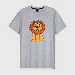 Футболка slim-fit Весёлый лев, цвет: меланж