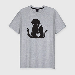 Футболка slim-fit Dog and cat love, цвет: меланж