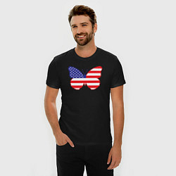 Футболка slim-fit Американская бабочка, цвет: черный — фото 2