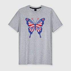 Футболка slim-fit USA butterfly, цвет: меланж