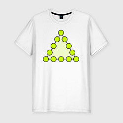 Футболка slim-fit Треугольник из кругов, цвет: белый
