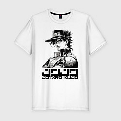 Футболка slim-fit Jotaro Kujo - jojo ai art, цвет: белый