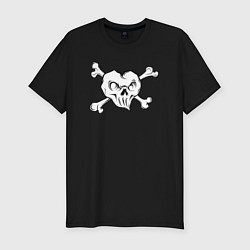 Футболка slim-fit Heart skull, цвет: черный