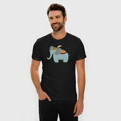 Футболка slim-fit Cute elephant, цвет: черный — фото 2