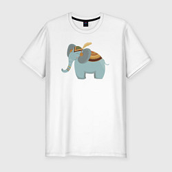 Футболка slim-fit Cute elephant, цвет: белый