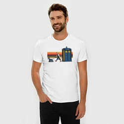 Футболка slim-fit Телефонная будка Доктор Кто, цвет: белый — фото 2