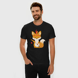 Футболка slim-fit Лисёнок лучник, цвет: черный — фото 2