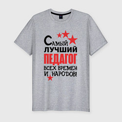 Футболка slim-fit Самый лучший педагог, цвет: меланж