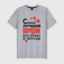 Футболка slim-fit Самый лучший сотрудник, цвет: меланж