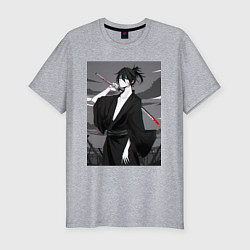 Футболка slim-fit Ято с катаной, цвет: меланж