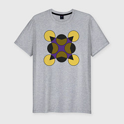 Футболка slim-fit Геометрические фигуры - круги со звездой, цвет: меланж