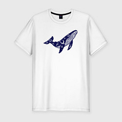 Футболка slim-fit Space whale, цвет: белый