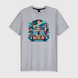 Футболка slim-fit Город Берлин, цвет: меланж