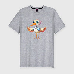 Футболка slim-fit Маленький аистёнок, цвет: меланж