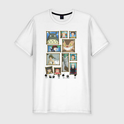 Футболка slim-fit Герои студии Ghibli, цвет: белый