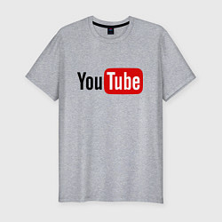 Футболка slim-fit You tube logo, цвет: меланж