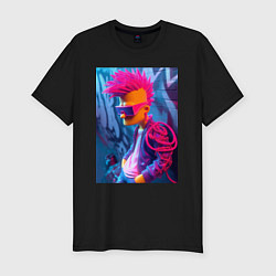 Футболка slim-fit Bart Simpson - punk, цвет: черный