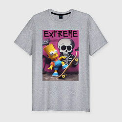 Футболка slim-fit Bart Simpson and skateboard - extreme, цвет: меланж