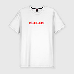 Футболка slim-fit Honda red logo, цвет: белый