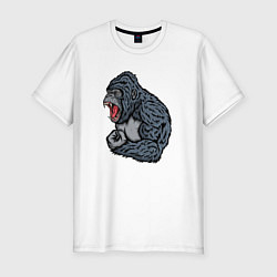 Мужская slim-футболка Gorilla angry