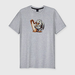 Футболка slim-fit Гарпия играет на арфе и поет, цвет: меланж