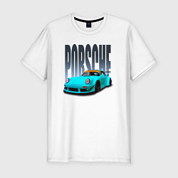 Футболка slim-fit Porsche 911 винтажный немецкий автомобиль, цвет: белый