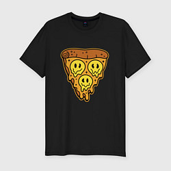Мужская slim-футболка Happy nation pizza