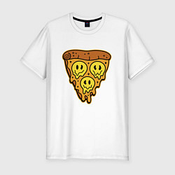 Мужская slim-футболка Happy nation pizza