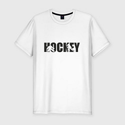 Футболка slim-fit Hockey art, цвет: белый