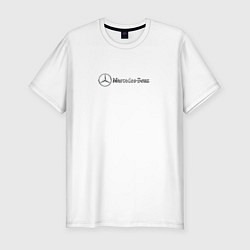 Футболка slim-fit Mercedes benz logo grey, цвет: белый