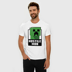 Футболка slim-fit Minecraft hostile mob, цвет: белый — фото 2