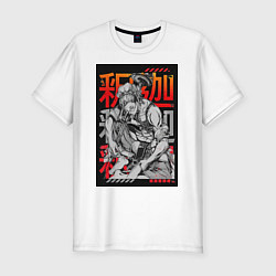 Футболка slim-fit Повесть о конце света Будда Древнеиндийский бог, цвет: белый