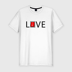 Футболка slim-fit Любовь включена, цвет: белый