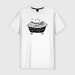Мужская slim-футболка Ванна с пеной и прикольной надписью о проблемах