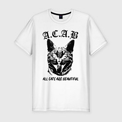 Футболка slim-fit All cats are beautiful, цвет: белый