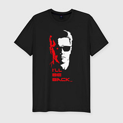 Футболка slim-fit Я вернусь - терминатор, цвет: черный