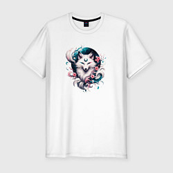 Футболка slim-fit Волшебная лиса Кумихо - Кицумэ, цвет: белый