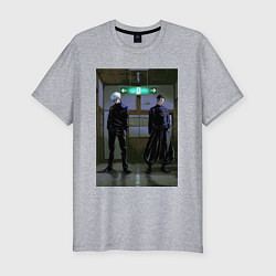 Футболка slim-fit Магическая битва Сатору Годзё Сугуру Гэто Маг особ, цвет: меланж