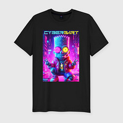 Футболка slim-fit Cyber Bart in metropolis - neon glow, цвет: черный