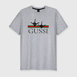 Футболка slim-fit Гусси - лапы, цвет: меланж