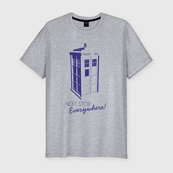 Футболка slim-fit Следующая остановка везде, цвет: меланж