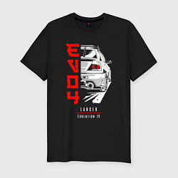 Футболка slim-fit Mitsubishi Lancer - Evolution 4, цвет: черный