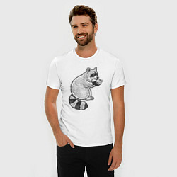 Футболка slim-fit Енотик с яблоком, цвет: белый — фото 2
