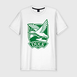 Футболка slim-fit Летящая утка, цвет: белый