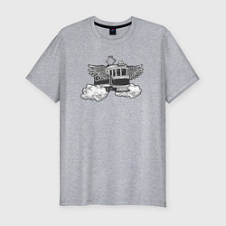 Мужская slim-футболка Крылатый трамвай